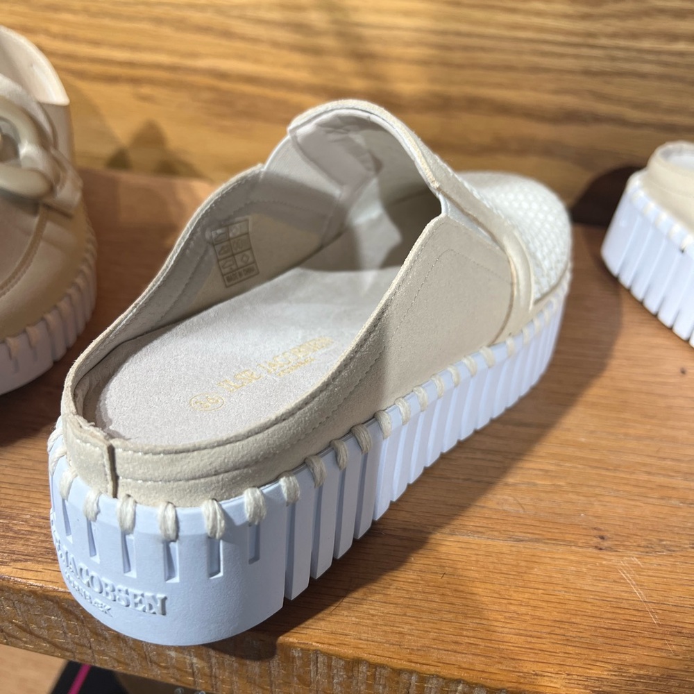 Ilse Jacobsen Beige and White Mules - Picture 3 of 4